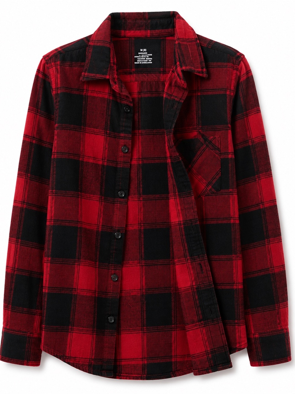 Wonder Nation Red and Black Plaid Button Down Shirt
